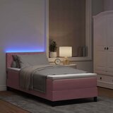  LED Box Spring Krevet s uzglavljem Ružičasta 90 x 200 cm Baršun | shoptok.hr