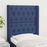  Vzglavje z ušesi modro 83x16x118/128 cm blago, (20933882) Cene