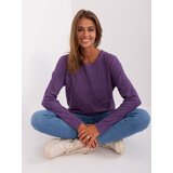 Fashion Hunters Purple classic sweater with a round neckline Cijene