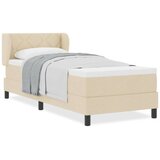 vidaXL Box Spring Postelja z Matracem v Kremni Barvi - 80x200 cm Tkanina, (22051421) | Shoptok.si