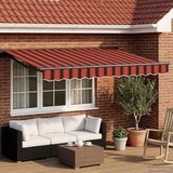 vidaXL Ručno sklopiva tenda Narančasta crna i žuta 3 5 x 2 m - Narančasta crna i žuta (antracitni okvir) 3 5 x 2 m Ručna | shoptok.hr