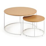 Kave Home Okrogle mizice v kompletu 2 kos s hrastovo ploščo ø 80 cm Yona - Kave Home Cene
