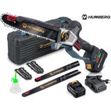 Humberg HM-437 PRO akumulatorska lančana pila za grane plava, 1x4,0 Ah, 10″ / 8″ | shoptok.hr