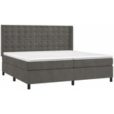  Krevet s oprugama i madracem tamnosivi 200x200 cm baršunasti | shoptok.hr