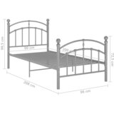  Okvir za krevet sivi metalni 90 x 200 cm | shoptok.hr