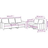  2-dijelni set sofa s jastucima smeđesivi od tkanine | shoptok.hr
