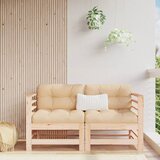 The Living Store Kotni kavč z blazinami 2 kosa trdna borovina - Kotna Sedežna Garnitura, (21471221) | Shoptok.si