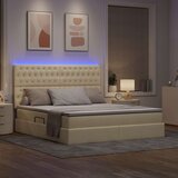  LED krevet za pohranu s madracem Krema 180 x 200 cm Tkanina | shoptok.hr