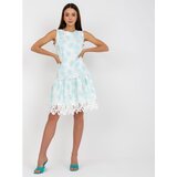 Fashion Hunters White and mint floral cocktail dress without sleeves | shoptok.hr