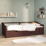 vidaXL Trosed z ležiščem in predali temno rjava borovina 90x200 cm Cene