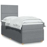  Krevet s oprugama i madracem svjetlosivi 100x200 cm od tkanine | shoptok.hr