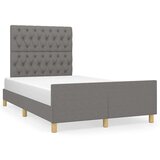  Posteljni okvir z vzglavjem temno siv 120x200 cm blago, (20738602) | Shoptok.si