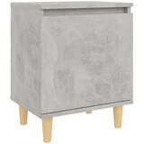  Noćni ormarić s drvenim nogama siva boja betona 40 x 30 x 50 cm | shoptok.hr