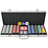 The Living Store Poker Set s 500 Laserskimi Žetoni Aluminij - Poker Set, (21426762) | Shoptok.si