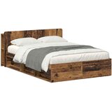  Okvir kreveta s pohranom s uzglavljem Staro drvo 150 x 200 cm | shoptok.hr