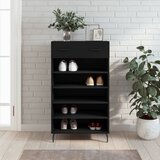 The Living Store Omarica za čevlje črna 60x35x105 cm inženirski les - Omarica Za Čevlje, (21435834) Cene