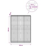  Gabion s žicom debljine 3,5 mm i mrežom 5x10 cm 150x50x200 cm | shoptok.hr