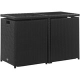 Maison Chic Zunanja Seti vrtnega pohištva - Vrtna garnitura - Vrtni pohištvo set z blazinami 3-delna poli ratan črna, (21796049) | Shoptok.si