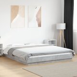 Okvir kreveta boja betona 150x200 cm od konstruiranog drva | shoptok.hr