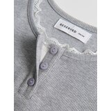 Reserved Top s umetkom od čipke - svijetlo siva | shoptok.hr