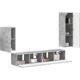 vidaXL Komplet TV omaric 4 pcs Betonsko siva Konstruiran les, (5000132576) | Shoptok.si
