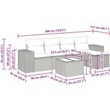 vidaXL Vrtna garnitura - 6-dijelni set vrtnih sofa s jastucima crni od poliratana - Crna sa spremištem 6 | shoptok.hr