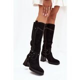 Boto Insulated Women's Heeled Boots With Stitching Black Alessara | ePonuda.com