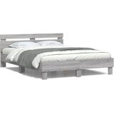  Okvir kreveta s uzglavljem LED siva boja hrasta 150x200 cm | Eponuda.com