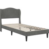 Krevetna konstrukcija s uzglavljem Tamnosiva 90 x 190 cm Baršun | shoptok.hr
