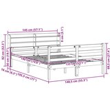 vidaXL Posteljni okvir z vzglavjem 135x190 cm trdna borovina | Shoptok.si