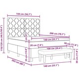 vidaXL Postelja s škatlami z ležiščem in klopjo Črna 140x200 cm Tkanina, (22082990) | Shoptok.si