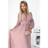 numoco basic Numoco pleated dress with belt and neckline | Shoptok.si