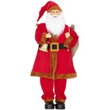 Djed Mraz figura Svetog Nikole 120 cm s pomičnom glavom i rukama zvonom i vrećom te senzorom zvuka i dodira. | shoptok.hr