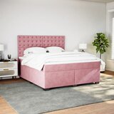  Krevet s oprugama i madracem ružičasti 180x200 cm baršunasti | shoptok.hr