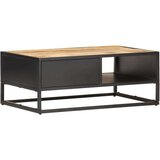  Klubska mizica z izrezljanimi vrati 90x55x36 cm mangov les | Shoptok.si