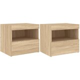 Maison Chic Dvo delni komplet Nočne omarice - Nočne mize z LED lučkami sonoma hrast 50x40x45 cm, (21687621) Cene