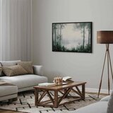  Slika - Retro Landscape Grove Trees and Pond in Patinated Shades of Green 120x80 U crnom drvenom okviru | shoptok.hr