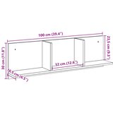  Zidni ormarić crni 100 x 16,5 x 30 cm od konstruiranog drva | shoptok.hr