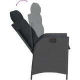  3-dijelni vrtni blagovaonski set s jastucima od poliratana crni Crna 90 cm table length | shoptok.hr