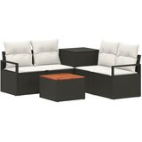  Set sofe 6 kom. Crna i krem-bijela Poli Rattan i čelik | shoptok.hr