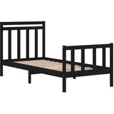  Okvir za krevet od masivnog drva crni 75 x 190 cm mali | shoptok.hr