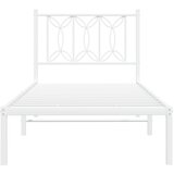  Metalni okvir krevet bez madraca s uzglavljem bijeli 75x190 cm | shoptok.hr