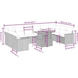  11-dijelni set vrtnih sofa od poliratana s jastucima crni | shoptok.hr