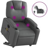  The Living Store Električni masažni stol s funkcijo vstajanja sivo umetno usnje - Električni Masažni Naslanjač S Funkcijo Vstajanja, (21447287) | Shoptok.si