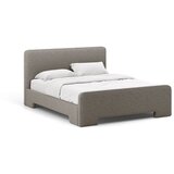 Micadoni Sivi tapecirani bračni krevet s podnicom 160x200 cm Eda – u