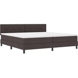 vidaXL Box spring krevet Tamno smeđa 200 x 200 cm tkanina - Tamno smeđa 200 x 200 cm Prošiveno gumbima Cijene