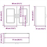 vidaXL Kuhinjska stenska omarica s steklenimi vrati Kalmar stari les | Shoptok.si