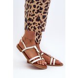 PS1 Flat Women's Sandals with White and Gold Decorations Raiva | shoptok.hr