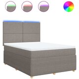  Krevet s oprugama i madracem smeđesivi 140 x 190 cm od tkanine | shoptok.hr