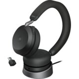 Jabra EVOLVE2 75, Link380c MS Stereo Stand Black, EVOLVE2 75 headset Black MS, Link 380 BT adapter USB-C MS, EVOLVE2 75 Deskstand USB-A,1.2m USB-C to USB-C cable, carry pouch, warranty and warning (safety leaflets) | Eponuda.com